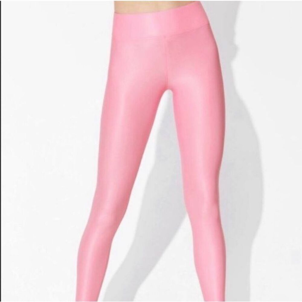 Carbon38 bubble‎ gum pink shiny leggings